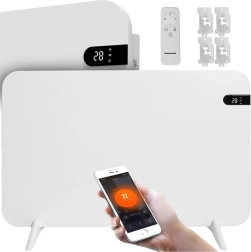Panel calefactor infrarrojo Bauerkraft 450 W con Wi‑Fi y pantalla 45 × 70 cm