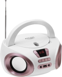 Boombox portátil con CD y MP3 Adler AD 1181 blanco cobre