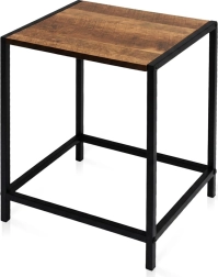 Mesa auxiliar plegable de metal con tablero de MDF 32,5 × 28 × 37,5 cm