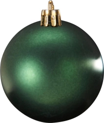 Adornos navideños en forma de bola, verde oscuro, 24 unidades
