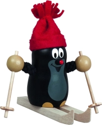Detoa Topo en esquís – figura de madera 10 cm