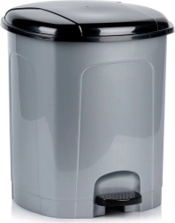 Cubo de basura de plástico con pedal 21 l, gris
