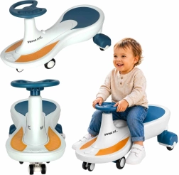 Correpasillos infantil gravitacional Swing Fix S4 con ruedas LED y música – Azul y blanco