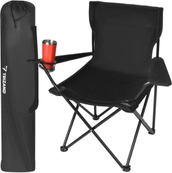 Silla de pesca plegable con funda TRIZAND – negra