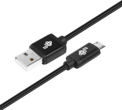 Cable USB–micro USB de 1,5 m con trenzado textil negro