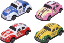 Juego de coches de carreras de 7 cm, 4 uds, metálicos con mecanismo de retroceso