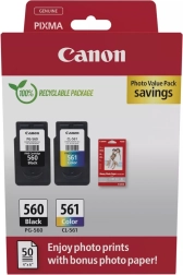 Set de valor fotográfico Canon PG-560/CL-561 con papel fotográfico