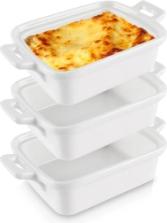 Cazuelitas de porcelana blancas para horno 160 ml, juego de 3