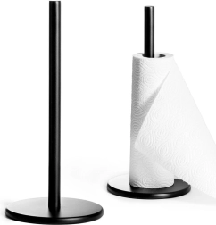 Soporte metálico para toallas de papel, negro, 33 cm