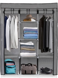 Armario ropero textil plegable XXL con cajones
