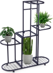 Soporte metálico negro para plantas de 5 niveles 84,5 cm