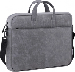 Bolsa gris para portátil 15,6″ de cuero ecológico