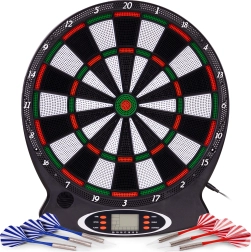 Diana electrónica para dardos con LCD, 38 cm, 18 juegos, set con 6 dardos
