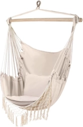 Sillón colgante brasileño con cojines Gardlov – Beige