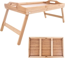 Mesa de desayuno plegable de bambú 50 × 30 × 24,5 cm