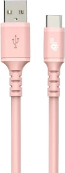 Cable de silicona USB-USB C 1 m rosa