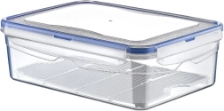 Caja de plástico para alimentos con tapa, junta de sellado y rejilla 4,3 l