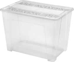 Caja de almacenamiento de plástico con tapa HEIDRUN TexBox 70 l