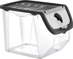 Caja de almacenamiento para frutas y verduras con tapa 12 l, negra