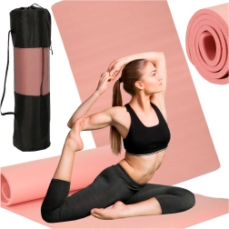 Esterilla de yoga 185 × 83 × 1,5 cm rosa con funda