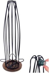 Soporte giratorio para cápsulas de café RADKA 40 cm, metálico, negro