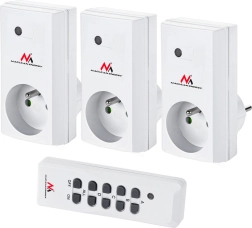 Juego de enchufes de interior con mando a distancia MACLEAN ENERGY – 3 uds., programables