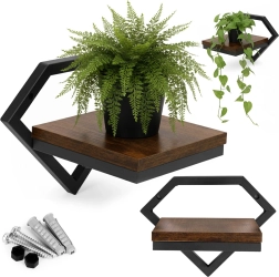 Estante de pared colgante para plantas loft ModernHome – marco en forma de diamante