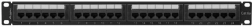 Panel de parcheo de 24 puertos Cat 6a negro