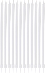 Velas largas blancas para tarta 14,5 cm, 12 uds