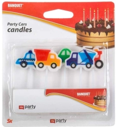Velas para tarta de cumpleaños con motivo de coches, 5 uds