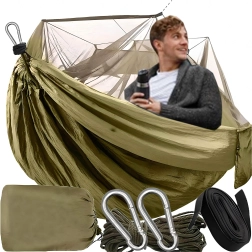 Hamaca colgante con mosquitera para camping y jardín, carga máxima 180 kg