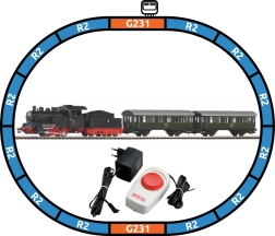 Piko set de inicio de tren de pasajeros con locomotora de vapor Oi2 PKP, H0