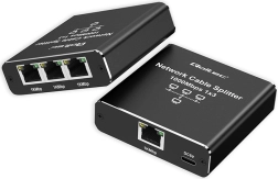 Divisor Ethernet mini switch 1x3 RJ45 1000Mb/s USB-C de aluminio