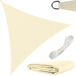 Toldo vela triangular 3 × 3 × 3 m beige