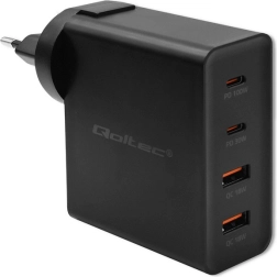 Cargador GaN Power Pro 130 W, 2× USB‑C, 2× USB‑A, PD, negro
