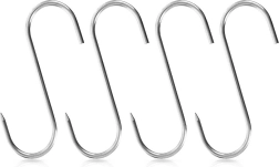 Ganchos S para ahumado 15 × 12 cm, acero inoxidable, 4 uds