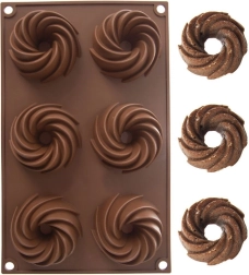 Molde de silicona para mini bundt marrón 28 × 17 × 3 cm