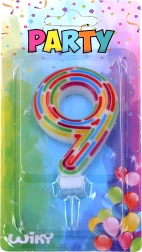 Vela para tarta de fiesta número 9 – rayas