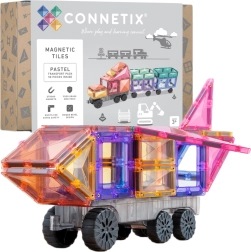 Connetix Pastel Transport Pack construcción magnética 50 piezas