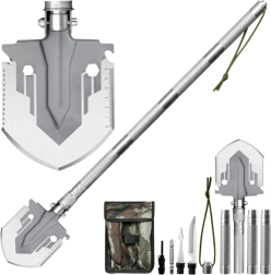 Pala militar plegable 16 en 1 con cuchillo y ferrocerio