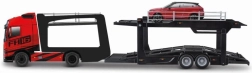 Bburago Street Fire camión con tráiler Volvo FH16 y Land Rover LRX Concept 1:43