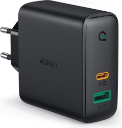 Cargador de red AUKEY PA-D3 2×USB con Power Delivery 60 W