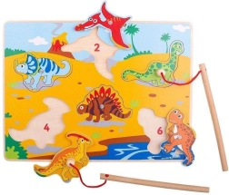 Bigjigs Toys Juego de madera de pesca de dinosaurios