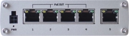 Switch industrial no gestionado gigabit TELTONIKA con PoE+, 5 puertos (4× PoE+)