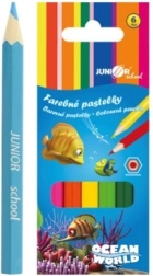 Lápices de colores Ocean World hexagonales 6 uds