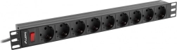 Regleta de alimentación Rack PDU 19 pulgadas 1U 16A 9xSchuko 3 m negra