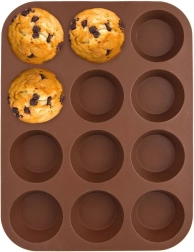 Molde de silicona para muffins marrón SILLINIE 12 uds