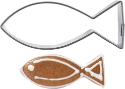 Cortador de galletas con forma de pez 5 cm, acero inoxidable