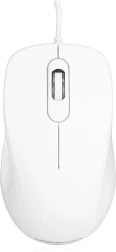 Ratón óptico con cable blanco