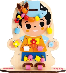 Bino vestir divertido – juego de ensartar de madera para niños